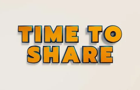 RECORD DATE NOT STATED Time to share. Words in capital letters, green meta... Foto stock