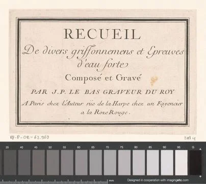 RECORD DATE NOT STATED  Title print in rectangular frame, Jacques-Philippe... Stock Photos
