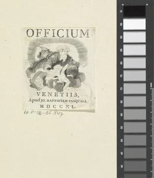 RECORD DATE NOT STATED  Title print with God the Father on a cloud with pu... Stock Photos