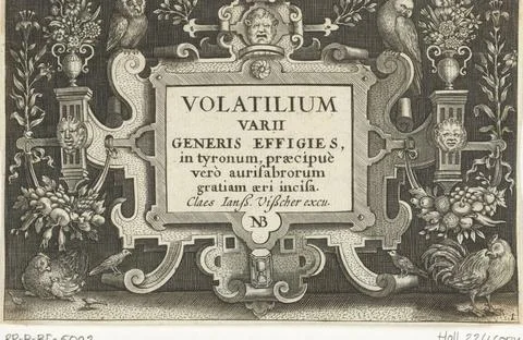 RECORD DATE NOT STATED  Title print with title in Cartouche with ornaments... Stock Photos