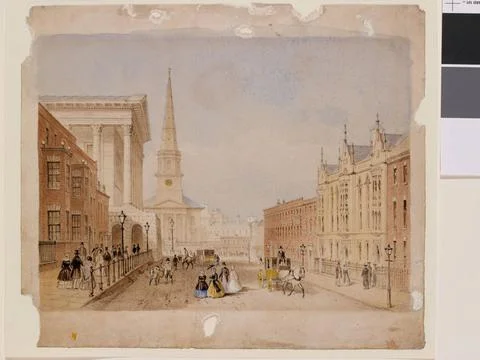 RECORD DATE NOT STATED  Topographical view of Birmingham.Watercolour.. Par... Foto stock