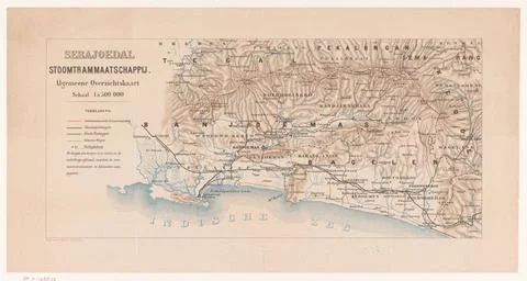 RECORD DATE NOT STATED  TracÃ card of the Serajoedal Steam Tram Maatschapp.. Stockfoto's