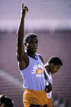 RECORD DATE NOT STATED Track and Field Carl Lewis Carl Lewis (USA) competi... Stock Photos