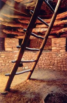 RECORD DATE NOT STATED Trail of the Ancients - Kiva and Ladder at Three Ki... Stock Photos