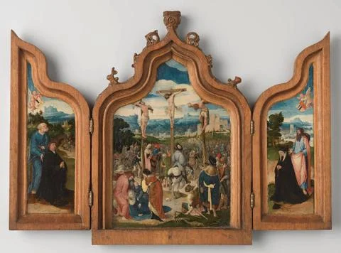 RECORD DATE NOT STATED  Triptych, Pseudo Jan Wellens de Cock (attributed t... Stock Photos
