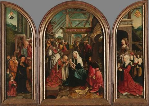RECORD DATE NOT STATED  Triptych with the Adoration of the Magi (centre pa... Stock Photos