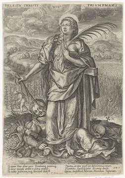 RECORD DATE NOT STATED  Triumph of the Faith, Johannes Wierix, 1559 - Befo... Stock Photos