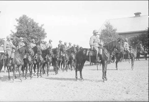 RECORD DATE NOT STATED Troop out of 4. Squadron set up at Kaserngarden Söd.. Stock Photos