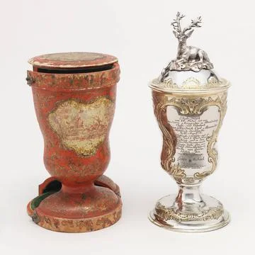 RECORD DATE NOT STATED Trophy Cup And Case (Germany); Abraham Drentwet (16... Stockfoto's