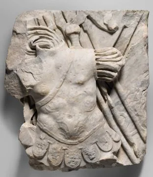 RECORD DATE NOT STATED  Trophy relief fragment Roman 1st 2nd century In Ro... Stock Photos
