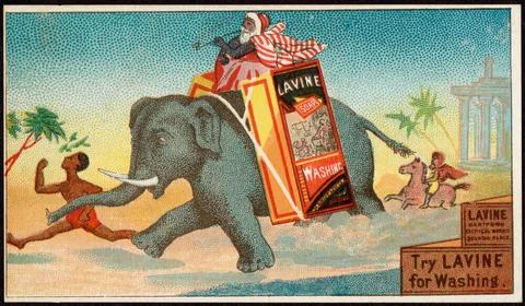 RECORD DATE NOT STATED Try Lavine for washing , Elephants, People, Horses,... Stock Photos