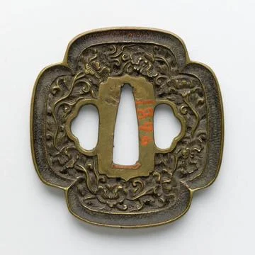 RECORD DATE NOT STATED  Tsuba. Japan. Brass. Paris, Cernuschi museum. Asse... Foto stock