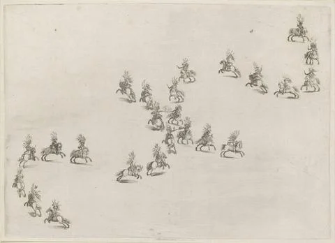 RECORD DATE NOT STATED  Twenty -four riders on horseback in a pattern, Ste... Foto stock