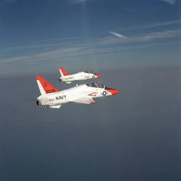 RECORD DATE NOT STATED Two T-45A Goshawk aircraft fly in formation during ... Stock Photos
