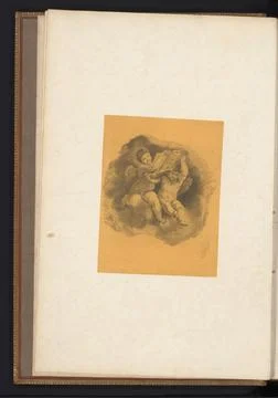 RECORD DATE NOT STATED  Two putti with a book on a cloud, William Baillie,... Stock Photos