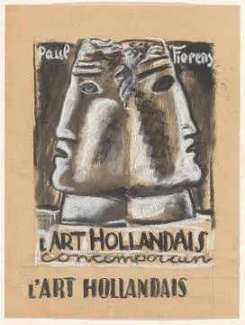 RECORD DATE NOT STATED  Two Faces, Leo Gestel, 1933 drawing Two angular fa... 스톡 사진