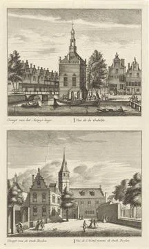 RECORD DATE NOT STATED  Two faces on Alkmaar with the excise house and the... Stock Photos