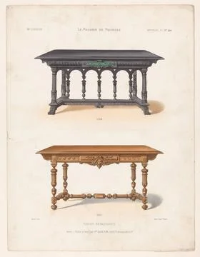 RECORD DATE NOT STATED  Two tables, Zamor, After Victor Joseph QuÃ tin, 18.. Foto stock