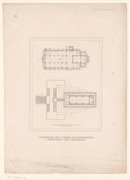 RECORD DATE NOT STATED  Two floor plans of the Dom of Regensburg, monogram... Foto stock