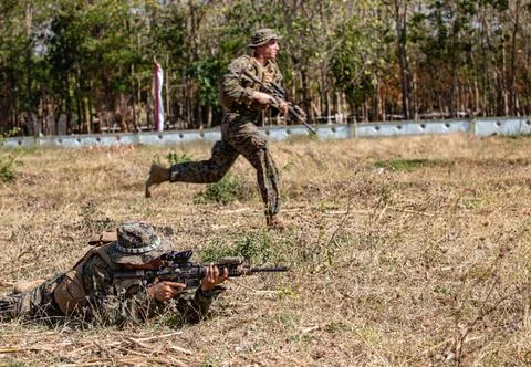 RECORD DATE NOT STATED  Two U.S. Marines, conducts Individual Movement Tec... 스톡 사진