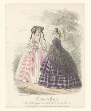 RECORD DATE NOT STATED  Two women in Paris Fashion in a Park, Anonymous, 1... Foto stock