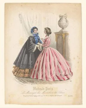 RECORD DATE NOT STATED  Two women in Paris Fashion in an interior, Anonymo... Foto stock