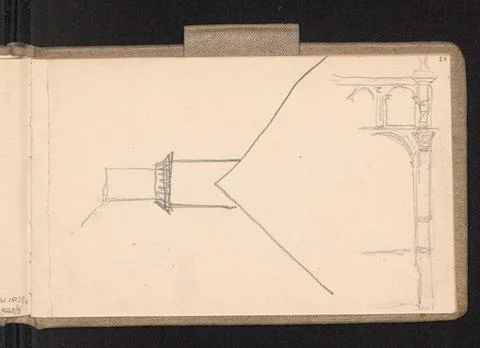 RECORD DATE NOT STATED  Two architectural sketches; Verso: Lilli Wenedy 19... Stock Photos