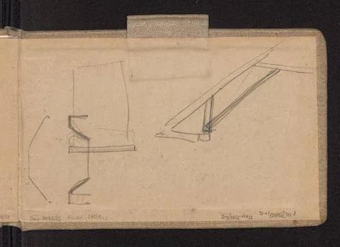 RECORD DATE NOT STATED  Two sketches of architectural fragments; Ruszczyc,... Foto stock