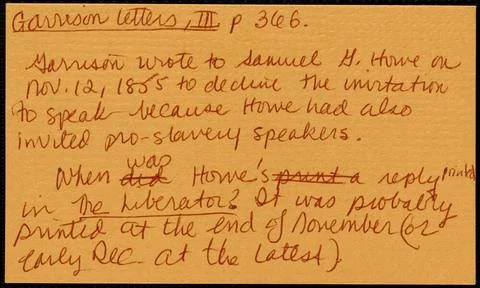 RECORD DATE NOT STATED Typed transcript of letter from Wendell Phillips, B... 스톡 사진