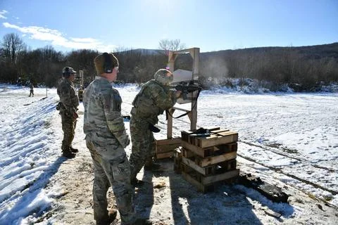 RECORD DATE NOT STATED  A U. S. Army paratrooper assigned to the 54th Brig... Stock Photos