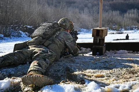 RECORD DATE NOT STATED  A U. S. Army paratrooper assigned to the 54th Brig... Stock Photos