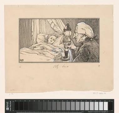 RECORD DATE NOT STATED  Uncle Drosselmeier at the sickbed of Marie, Willem... Stock Photos