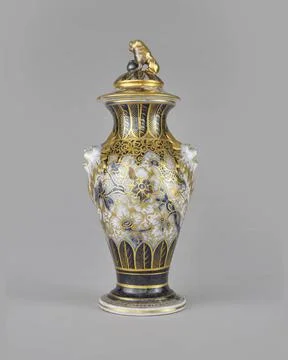 RECORD DATE NOT STATED  Unknown, vase with lid. Porcelain. Petit Palais, M... Stock Photos