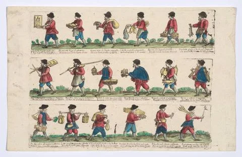 RECORD DATE NOT STATED  Unnumbered plate depicting the trades of Rome, her... Foto stock
