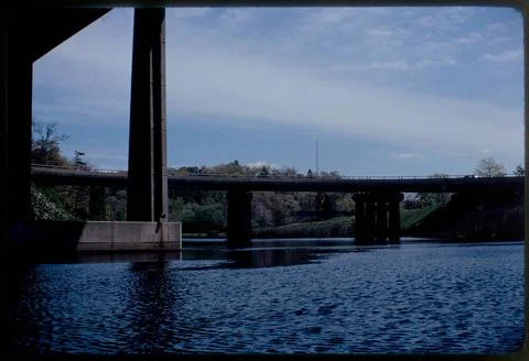 RECORD DATE NOT STATED Upstream from MDC building under complex highway ov... Fotos de archivo