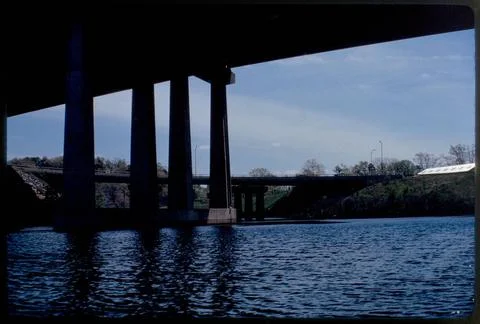RECORD DATE NOT STATED Upstream from MDC building under complex highway ov... Fotos de archivo