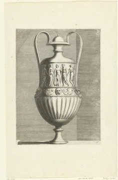 RECORD DATE NOT STATED  Urn with two high handles, 1667 print At the top i... Photos