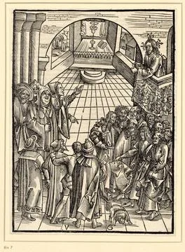 RECORD DATE NOT STATED  Urs Graf d. Ä. Christ about the Jews about his per.. Stock Photos