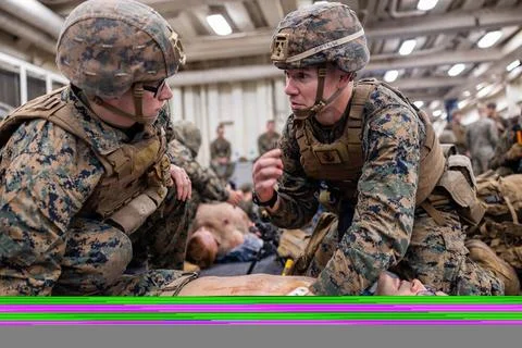 RECORD DATE NOT STATED U.S. Navy Hospital Corpsman 2nd Class Will Jones, r... Stock Photos