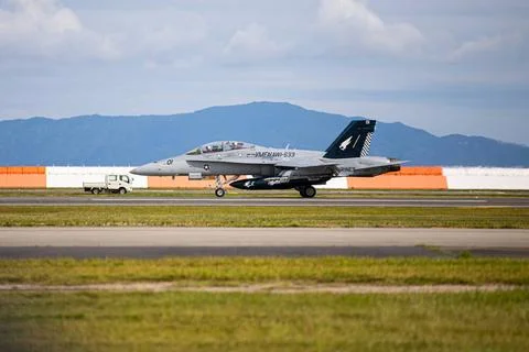 RECORD DATE NOT STATED A U.S. Marine Corps F/A-18D Hornet aircraft with Ma... Stock Photos