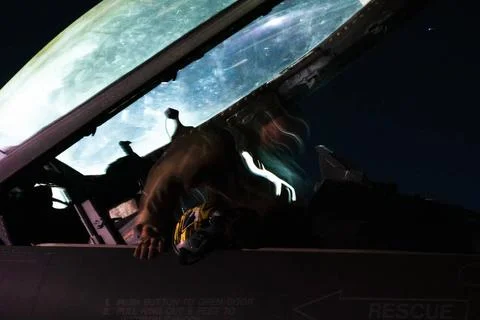 RECORD DATE NOT STATED U.S. Air Force Lt. Col. Daniel Trueblood, 79th Expe... Fotos Stock