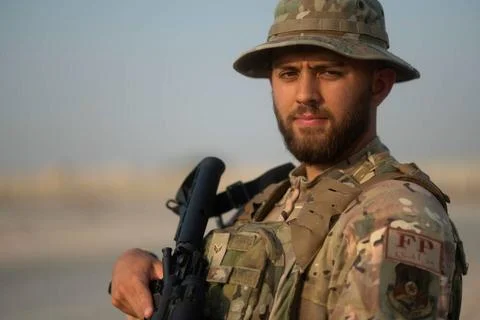 RECORD DATE NOT STATED U.S. Air Force Airman 1st Class Joshua Prince, 386t... Stock Photos