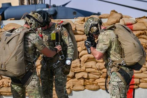RECORD DATE NOT STATED U.S. Air Force pararescuemen, assigned to the 52nd ... Stock Photos