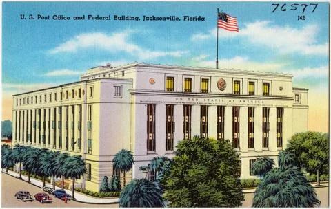 RECORD DATE NOT STATED U.S. Post Office and federal building, Jacksonville... Fotos de archivo