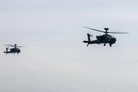 RECORD DATE NOT STATED U.S. Army AH-64D Apaches assigned to Alpha Troop Ni... 写真素材