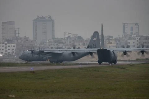 RECORD DATE NOT STATED U.S. Air Force C-130J Super Hercules pilots, 36th E... Stock Photos
