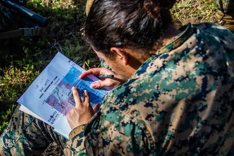 RECORD DATE NOT STATED A U.S. Marine with 3d Marines, 3d Marine Division p... Stock Photos