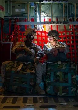 RECORD DATE NOT STATED U.S. Marine Corps Lance Cpl. DAngelo Williams, lef.. Stock Photos