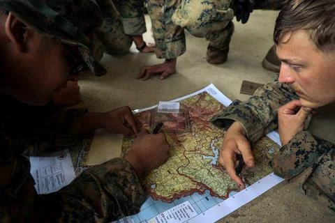 RECORD DATE NOT STATED U.S. Marines with 3d Intelligence Battalion, III Ma... Stock Photos