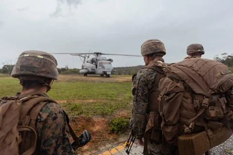 RECORD DATE NOT STATED U.S. Marines with 2d Battalion, 7th Marines, load a... Fotos de archivo